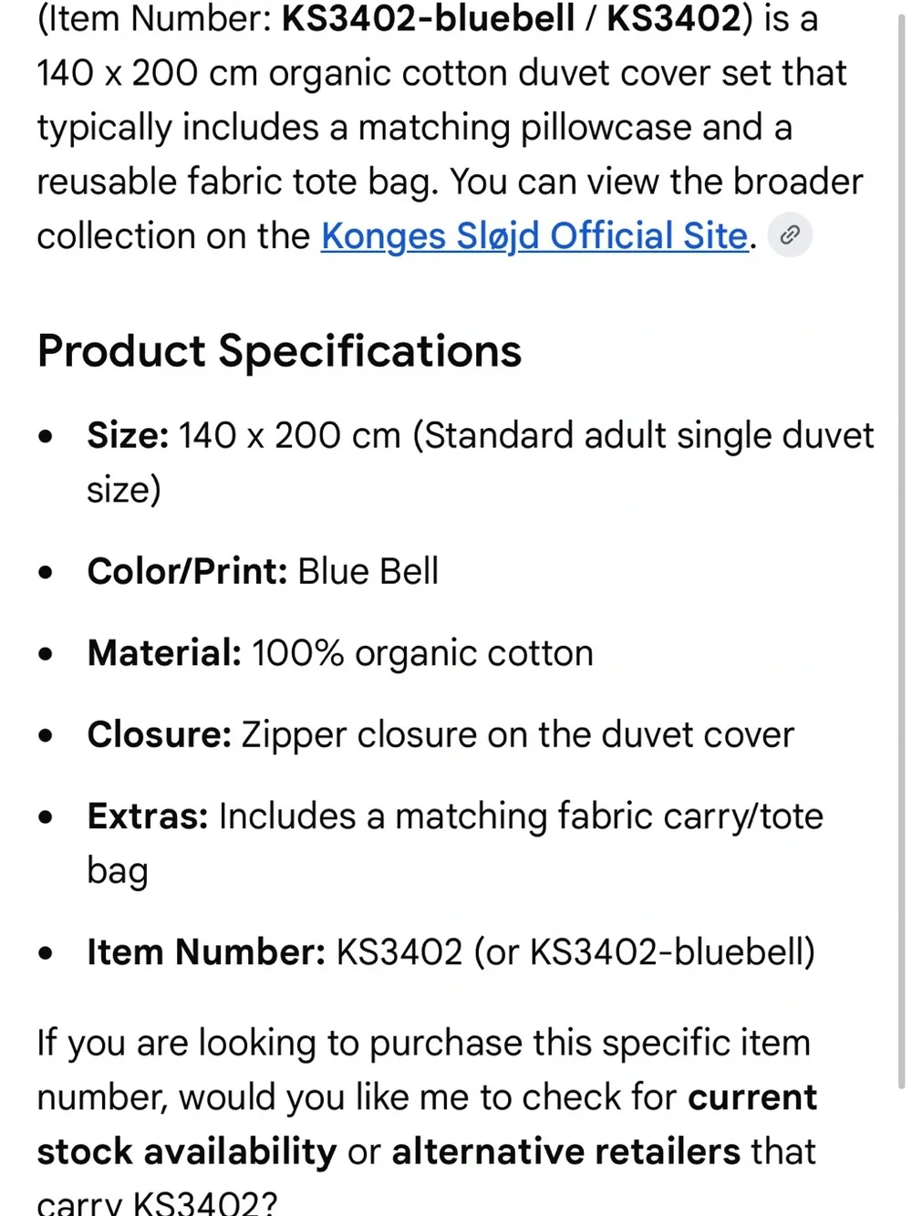 Blue Floral Cotton Duvet Cover - Unbranded